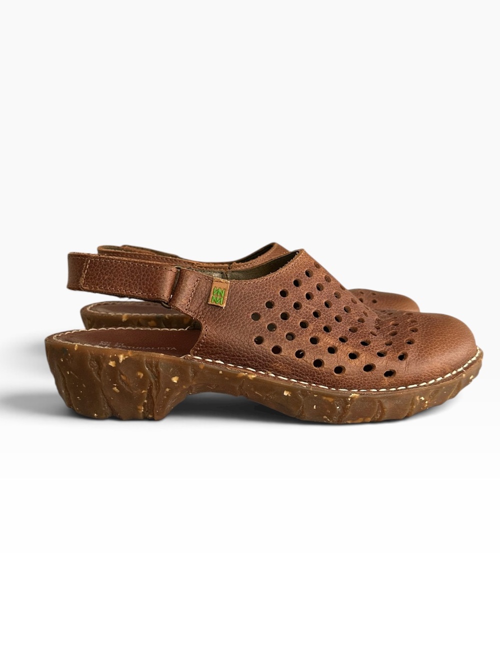 El Naturalista Yggdrasil Brown Leather Mule Clogs Size EU 39 | US 8.5